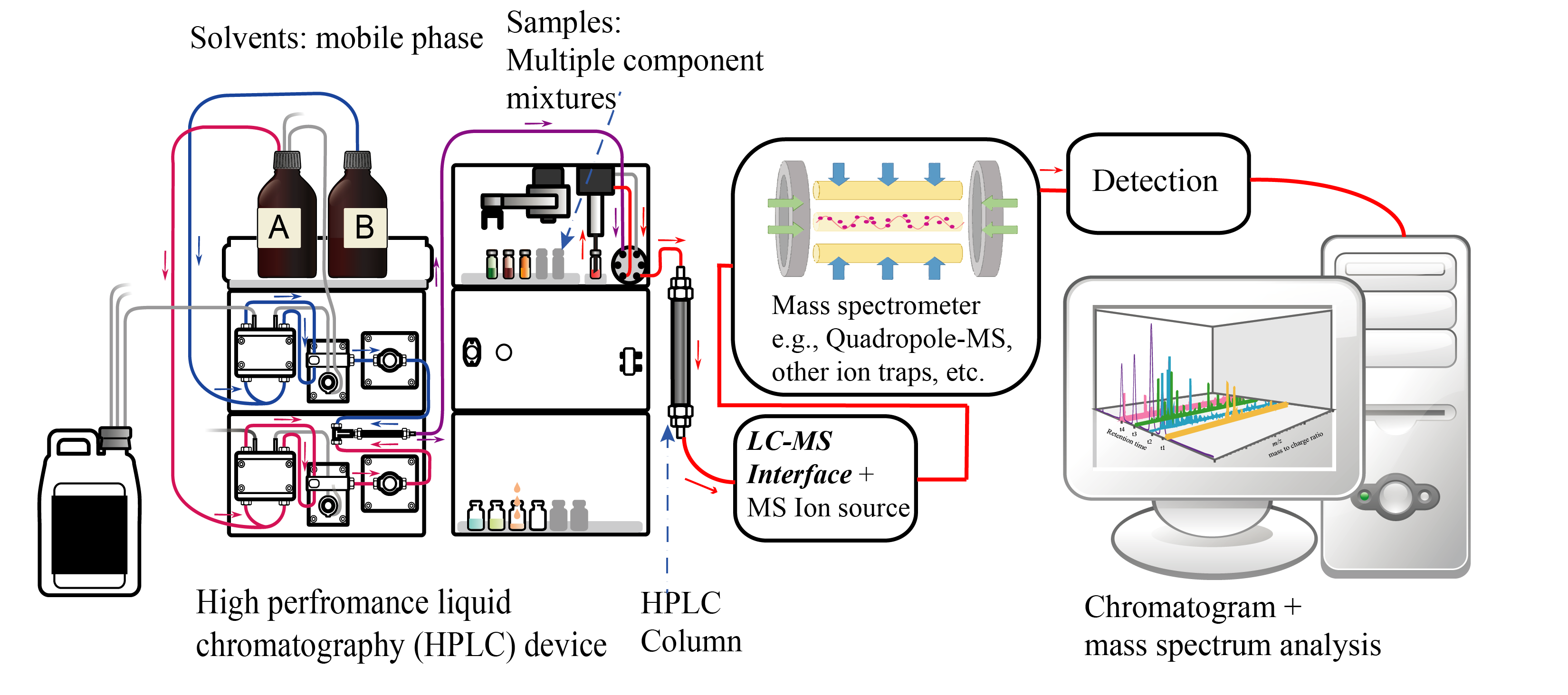 Liquid chromatography Mass spectrometry diagram