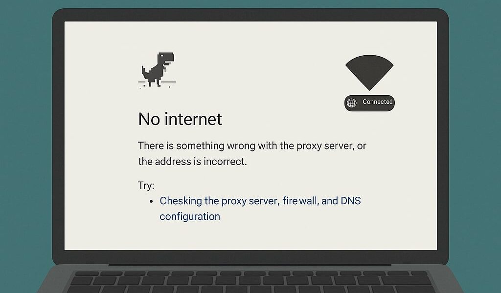 no internet access screen
